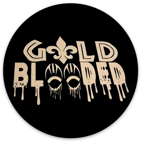 New Orleans Saints Gold Blooded Fleur De Lis bleeding Type round Die-cut MAGNET Cover