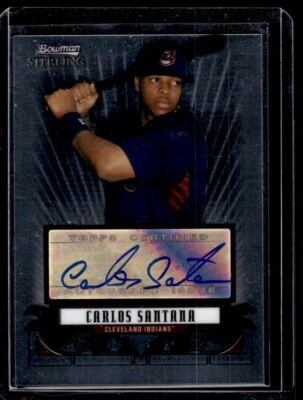 2008 Bowman Sterling Prospects Carlos Santana Auto Los Angeles Dodgers #BSP-CSA - Image 1 of 2