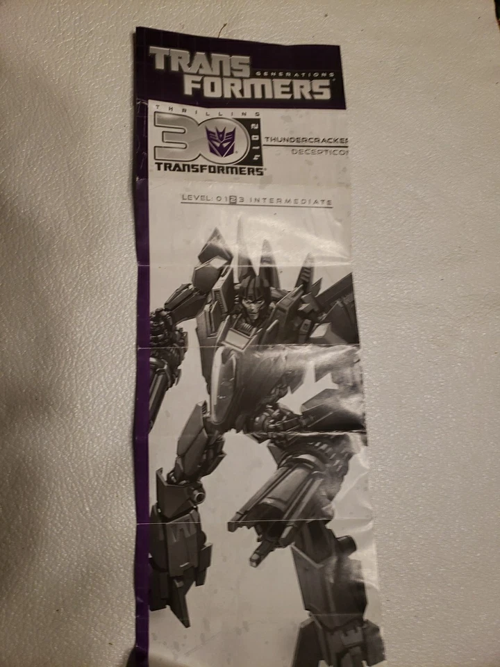 Transformers Generations 30th Thundercracker Decepticon Instruction Manual 2014 - Image 1 of 1