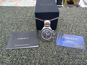 Corgeut Chronograph  41mm Quartz Stainless Steel Men's Watch