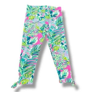 Lilly Pulitzer Girls Size XL 12-14 Cotton Leggings Pants Colorful Tropical - Picture 1 of 5