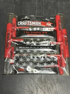 Craftsman 7 Pc Cushion Grip T-Handle Hex Key Allen Wrench Set W/ Pouch USA SAE - Picture 1 of 24