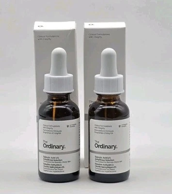 2x The Ordinary ácido salicílico 2% solución antimanchas suero antiacné 1 fl oz Ea. Foto 1 de 4
