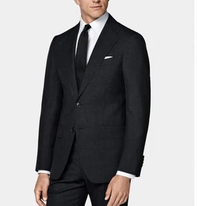SuitSupply Navy Perennial Tailored Fit Havana Blazer Fabric Made In Italy Sz 40 - Picture 1 of 17