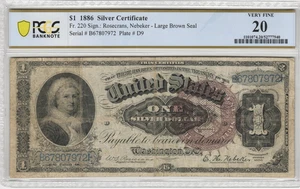 Fr.220 1886 Martha $1 Silver Certificate PCGS Very Fine $20 Comment - Picture 1 of 2