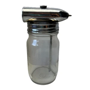 Electrolux Pint Glass Jar Sprayer Chrome Vacuum Shampoo Attachment USA-Made VTG - Picture 1 of 7