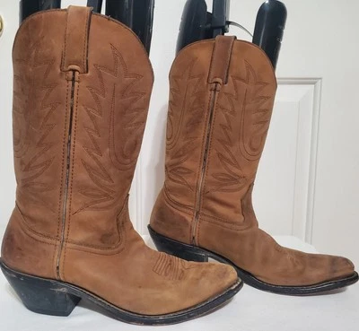 DURANGO коричневый кожаный классический женщин ковбой Western пламени ботинки SZ 8 M - Изображение 1 из 4