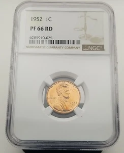 1952-P Lincoln Wheat Penny NGC PF 66 RD #4586 - Picture 1 of 4