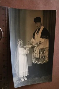 altes Foto - junges Mädchen - Priester - Erstkommunion ?? 20-40er Jahre ? Gmund  - Picture 1 of 3