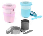 Amuse 2 Compartment Lunch Box Bowl with Spork Breakfast & Lunch Pot 600ml