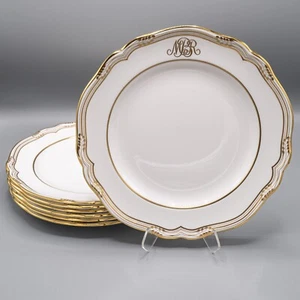 Spode Sheffield Dinner Plates 11" - Set of 7 MONOGRAM MBR - FREE USA SHIPPING - Picture 1 of 11