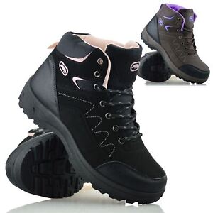 Ladies Womens Walking Hiking Memory Foam Casual Ankle Boots Trainers Shoes Size
