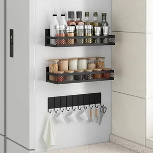 3 Pack Strong Magnetic Spice Rack for Refrigerator or Oven - Spice Rack Shelf - Picture 1 of 11