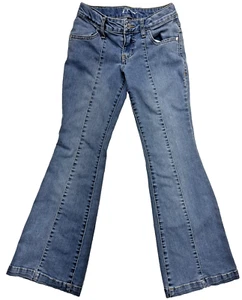 Art Class Girls Flare Jeans Size 12 Low Rise W24xL26 Distressed Light Wash - Picture 1 of 11