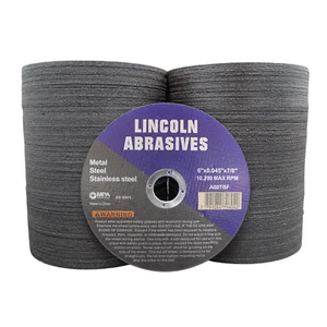250PK 6" x .045" x 7/8" Cut-off Wheels, Stainless Steel Metal Cutting Discs - Picture 1 of 5