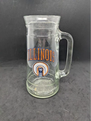 Illinois Fighting Illini Beer Mug Chief Illiniwek Logo Vintage Cover
