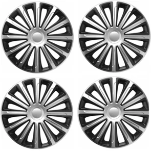 JUEGO COMPLETO TAPACUBOS TAPACUBOS TAPACUBOS PLÁSTICO NEGRO PLATA 14 PULGADAS CAPTUR CLIO - Imagen 1 de 1
