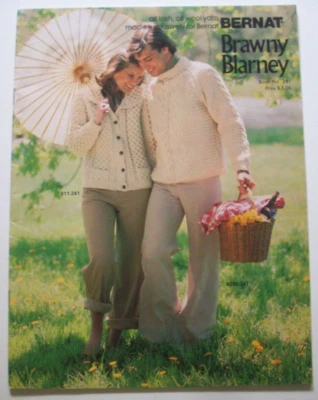 Brawny Blarney Bernat wool knitting patterns sweaters - Image 1 of 4