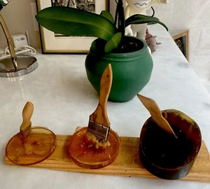 One Of A Kind epoxy POP ART standing Brushes and Paint Stir Stick FUN Whimsical - Picture 1 of 6