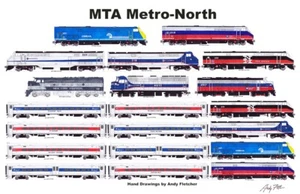 Póster horizontal MTA Metro-North 11""x17"" firmado por Andy Fletcher - Imagen 1 de 1