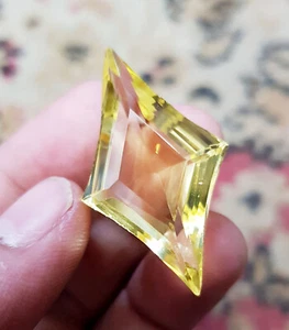 Piedra preciosa artificial de gran calidad tamaño colgante de limón amarillo brillante - Imagen 1 de 5