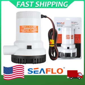SEAFLO 2000GPH 12V Bilge Pump Marine Boat RV Submersible Water Pump 28mm Outlet - Picture 1 of 12