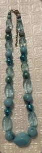 Collar de cuarzo esponja azul de colección - cuentas perladas/plástico gris/azul - Imagen 1 de 2
