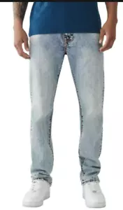 Jeans True Religion Ricky Flap Big-t gamba dritta lavaggio leggero rialzato uomo 34 - Foto 1 di 3