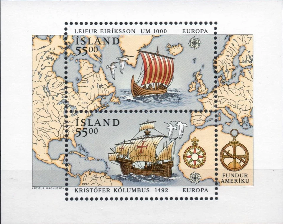 HB Islandia hojita bloque año 1992 nueva Europa CEPT - Imagen 1 de 1