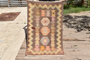 Türkischer Teppich 31 Zoll x 58 Zoll Handgewebt Kayseri Lila Kelim 80 x 150 cm Orientalisch 2 x 4 Größe - Bild 1 von 6