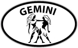 Gemini Horoscope Zodiac Astrology Oval Car Bumper Window Sticker Decal 6"X4" - Picture 1 of 1