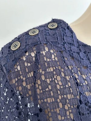 Kate Sylvester Lace Dress Size S Blue Navy Cotton Blend NZ - image 1 of 4