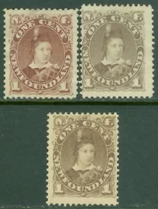 EDW1949SELL : NEWFOUNDLAND 1880-96 Scott #41-43 Mint No Gum. Catalog $250.00. - Picture 1 of 2