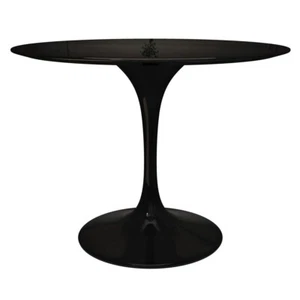 42" Tulip Style Dining Table Black Round Fiberglass Top - Cast Aluminum Base - Picture 1 of 4