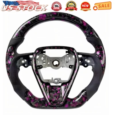 Forged Carbon Fiber Purple Steering Wheel Fits Toyota Camry Corolla 2018-2023 - Imagem 1 de 4