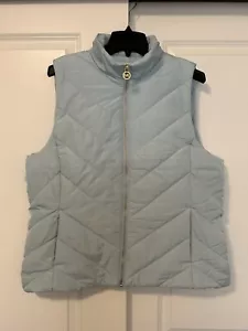 ¡NUEVO! Chaleco Acolchado Michael Kors Grande Vista Azul Puffer MK Charm Para Mujer $125 - Imagen 1 de 5