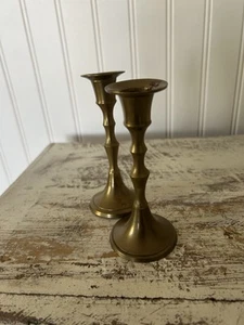 SET DUE PORTACANDELE IN OTTONE ALTO 4,5" - Foto 1 di 5