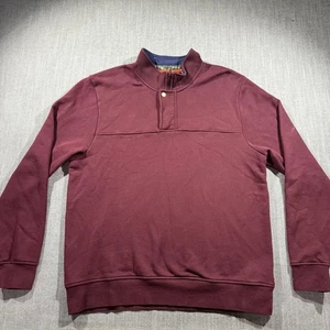Orvis Pullover Herren XL weinrot Viertel Druckknopf Stehkragenpullover Freizeit Outdoor - Bild 1 von 6
