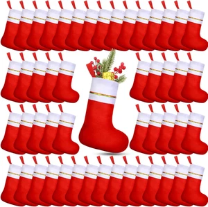 72 Pcs Christmas Felt Stockings Bulk, 9 Inch Red Classic Christmas Stockings, Xm - Picture 1 of 12