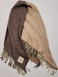 NIDO NOTTE ITALIA Luxury Throw Blanket Fringed 50"x50" Brown/Rose RN75343 Cotton - Picture 1 of 12