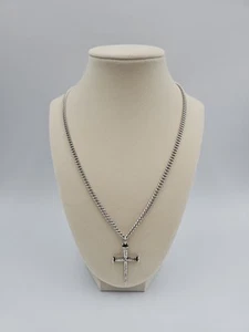 James Avery Nail Cross Pendant 1.5 in. With Medium Curb Chain Necklace 20 in. - Picture 1 of 8