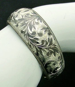 WUNDERSCHÖNES ANTIKES MANSCHETTENARMBAND AUS NACHLASS NEILLOWARE GESCHNITZT STERLINGSILBER - Bild 1 von 1