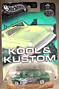 2003 Hot Wheels Kool & Kustom 3/4 '49 FORD Green w/Real Riders Chrome 5 Spokes - Picture 1 of 6