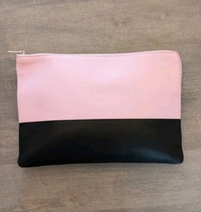 Celine Zip Top Bicolor Pouch Clutch Handbag Black/Pink Leather - Excellent - Picture 1 of 10