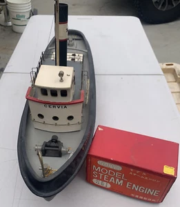 Vintage Balsa Kit Cervia Harbor Tugboat Model, Saito, Japanese, W/work Steam eng - Picture 1 of 12