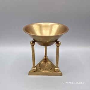 Pier 1 Brass Wax Warmer Essential Oil Burner, Hourglass Shaped, Triangle Stand - Picture 1 of 8