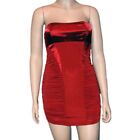 Strapless Dress Short Ruched Lined red