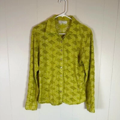 Vintage St. Bernard Clothing Women's Geometric Terry Cloth Shirt Size 12 FLAW - Image 1 of 4