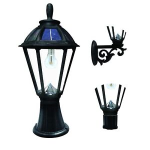 Polaris Black Solar Outdoor Post Light 1-Light with 3 Mounting Options: 3in F...