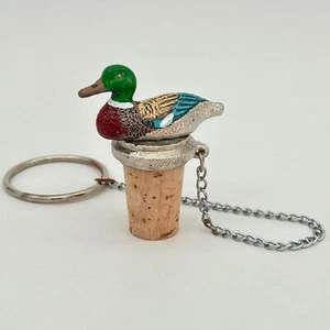 Tapón de botella de peltre de pato mallard Wine Things Unlimited WTU con anillo de botella - Imagen 1 de 7
